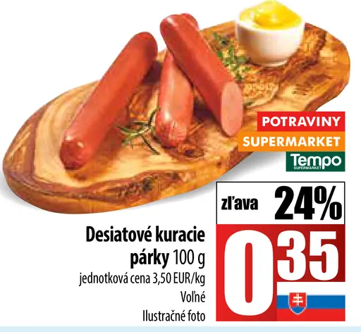 Desiatové kuracie párky