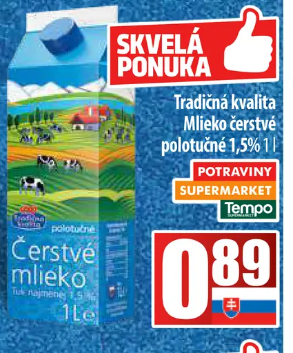 Farma Turecká Mlieko čerstvé polotučné 1,5%