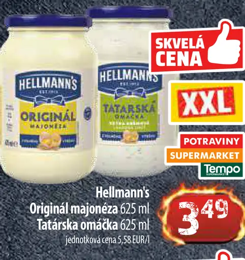Hellmann’s Original majonéza a Tatárska omáčka
