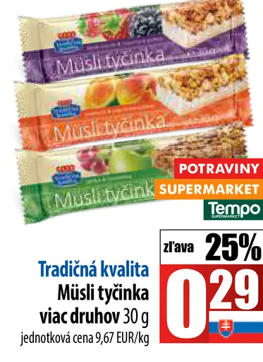 Tradičná kvalita Müsli tyčinka