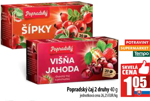 Popradský čaj Šípky, Višňa a jahoda
