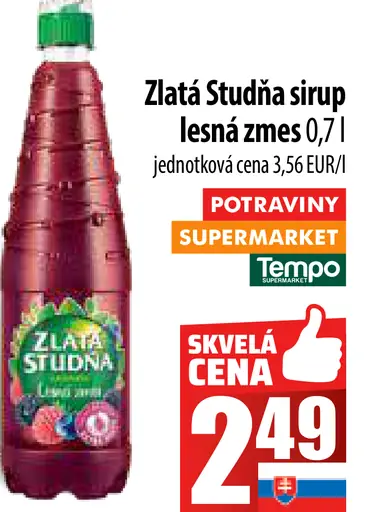 Zlatá Studňa Sirup s príchuťou lesná zmes