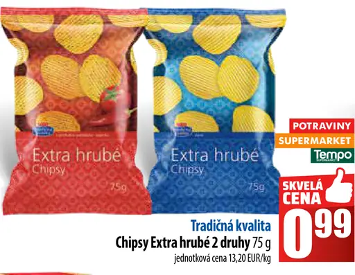 Tradičná kvalita Chipsy Extra hrubé