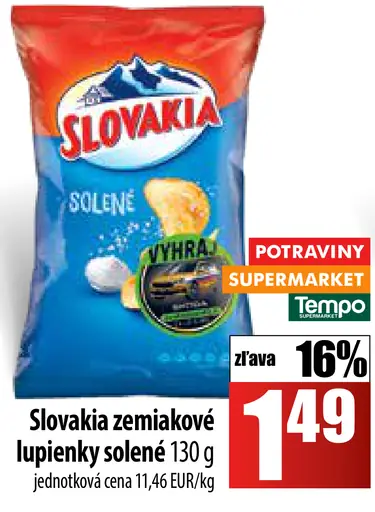 Slovakia zemiakové lupienky solené