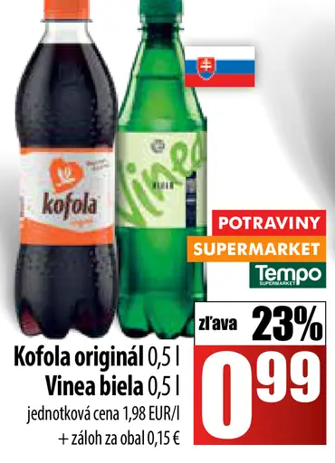 Kofola original a Vinea biela