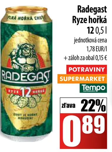 Radegast Rýze hořká plechovka
