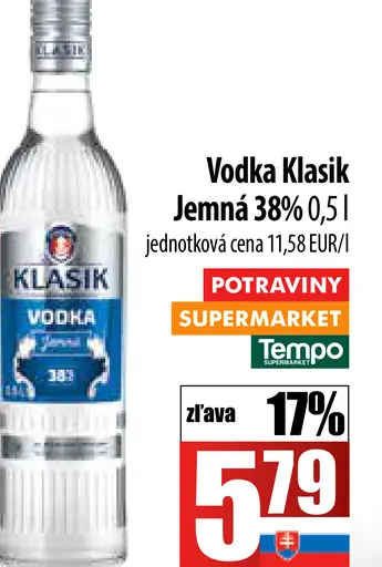 Vodka Klasik Jemná 38%