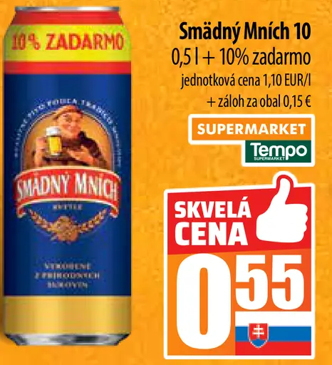 Smädný mních pivo plechovka