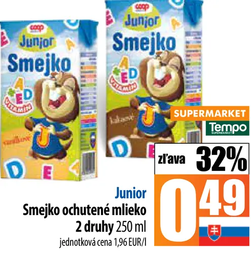 Junior Smejko ochutené mlieko