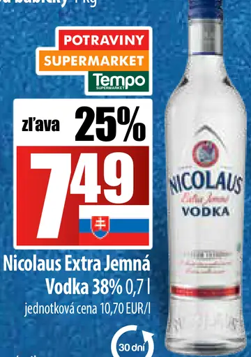 Nicolaus Extra jemná vodka 38%