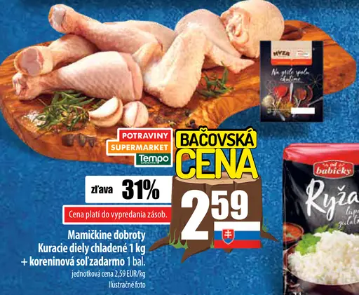 Kura chladené + koreninová soľ zadarmo