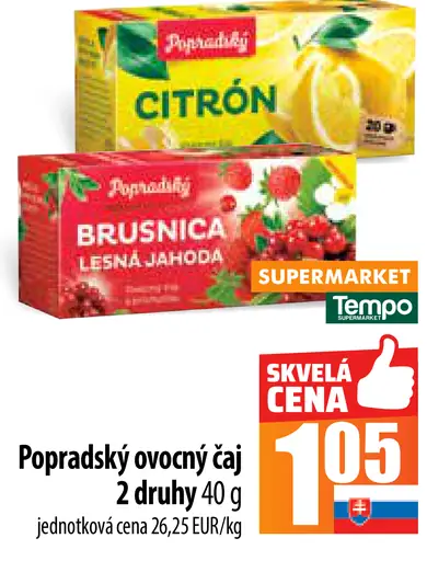 Popradský Šípky ovocný čaj s príchuťou