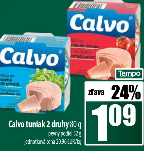 Calvo tuniak 2 druhy