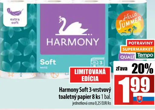 Harmony Soft 3-vrstvový toaletný papier