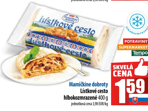Lístkové cesto hlboko zmrazené