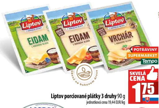 Liptov porciované plátky Eidam Vrchár