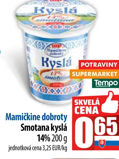 Mamičkine dobroty Smotana kyslá 14%