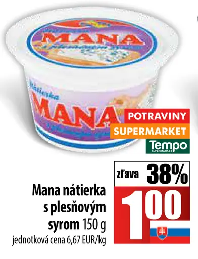 MANA Mana nátierka s plesňovým syrom