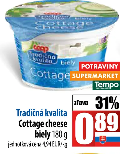 Rajo Tradičná kvalita Cottage cheese biely