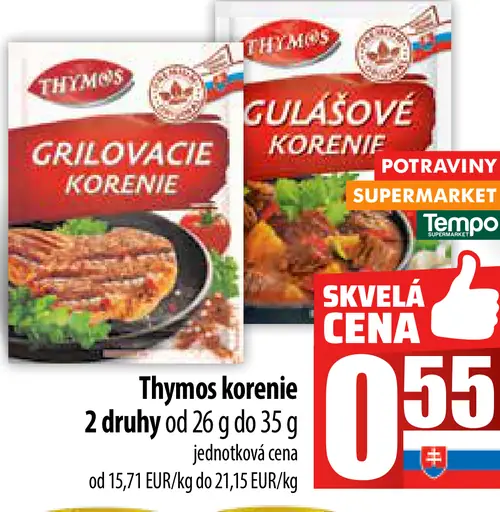 Thymos korenie 2 druhy
