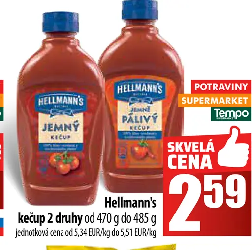 Hellmann's kečup 2 druhy