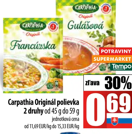Carpathia Originál polievka Francúzska, Gulášová