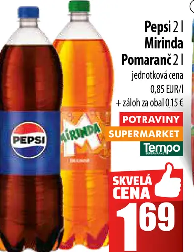 Pepsi Mirinda Pomaranč červená