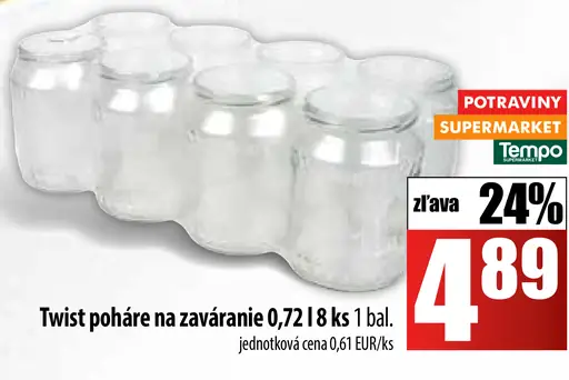 Twist poháre na zaváranie