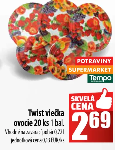 Twist viečka ovocie