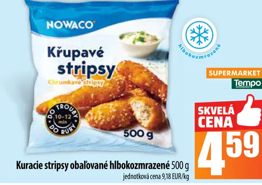 NOWACO Kuracie stripsy obaľované hlbokozmrazené