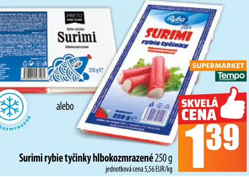 Rekar Surimi rybie tyčinky hlbokozmrazené