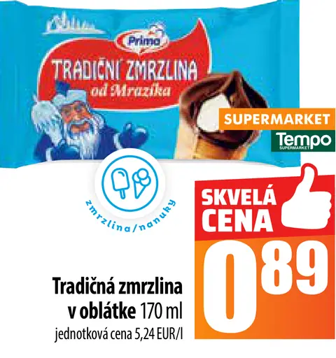 Tradičná zmrzlina v oblátke