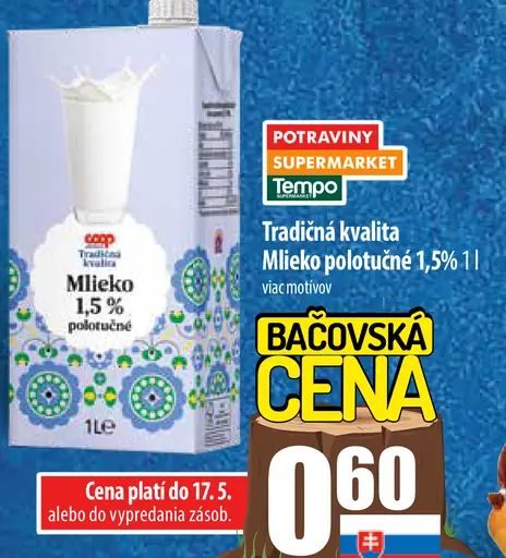 Coop Jednota Mlieko polotučné