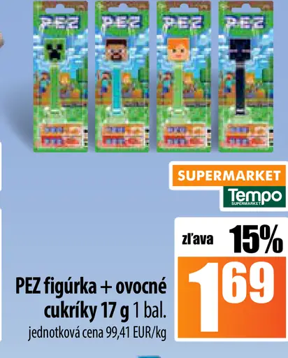 PEZ figúrka + ovocné cukríky