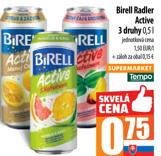 Birell Radler Active 3 druhy