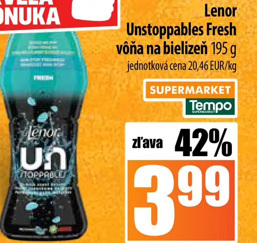 Lenor Unstoppables Fresh vôňa na bielizeň