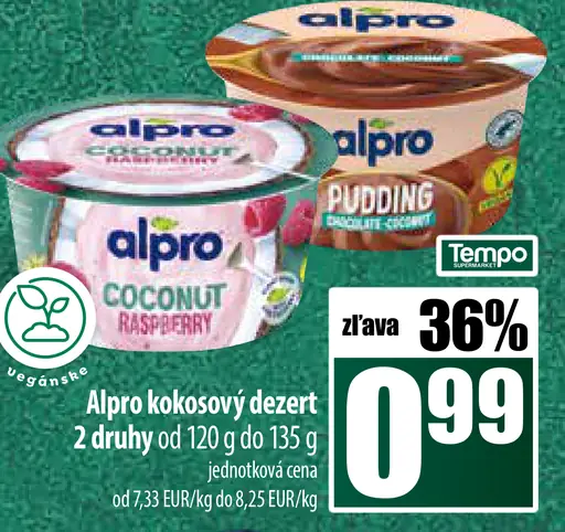 Alpro sójový dezert s kokosovou príchuťou