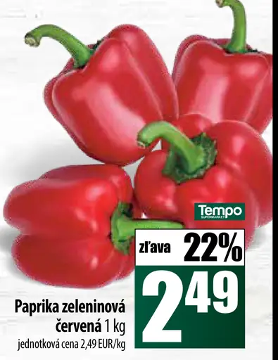 Paprika zeleninová červená