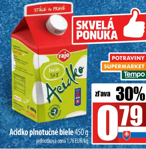 Rajo Acidko plnotučné biele