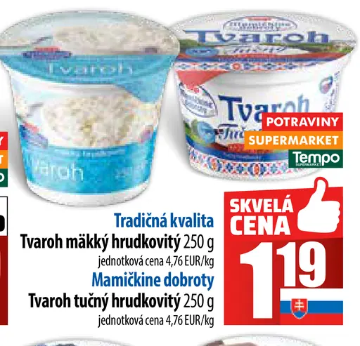 Mamíčkine dobroty Tvaroh jemný mäkký hrudkovitý