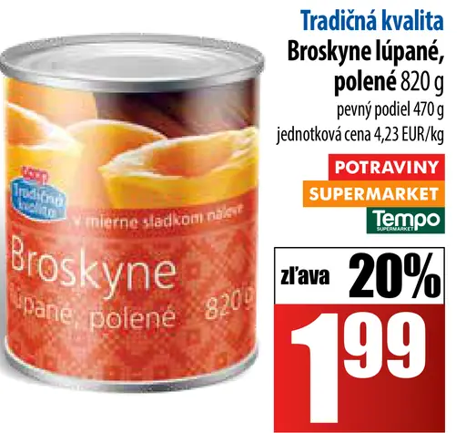 COOP Jednota Broskyne lúpané, polené