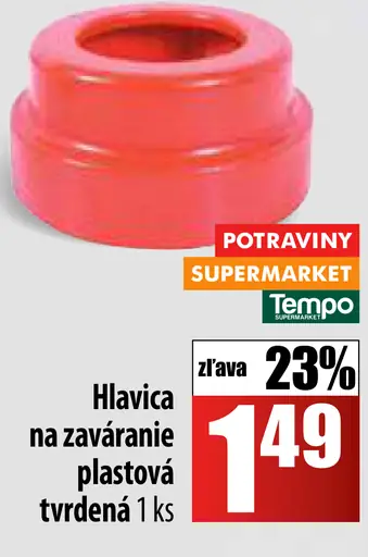 Hlavica na zaváranie plastová