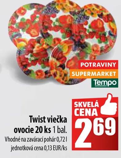 Twist viečka ovocie