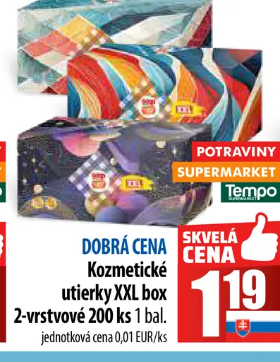 Kozmetické utierky XXL 2-vrstvové