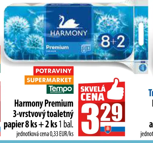 Harmony Premium 3-vrstvový toaletný papier