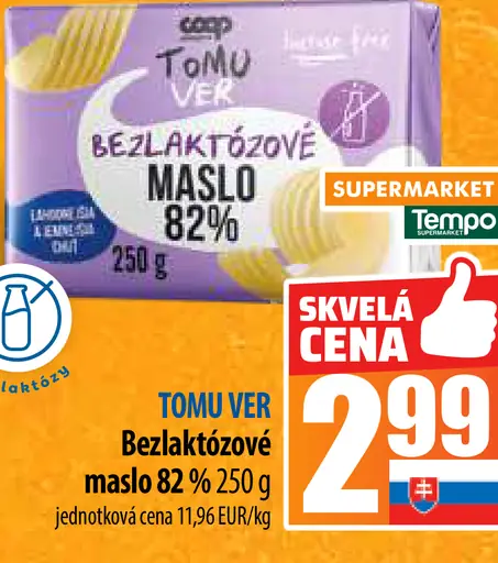 TOMU VER Bezlaktózové maslo