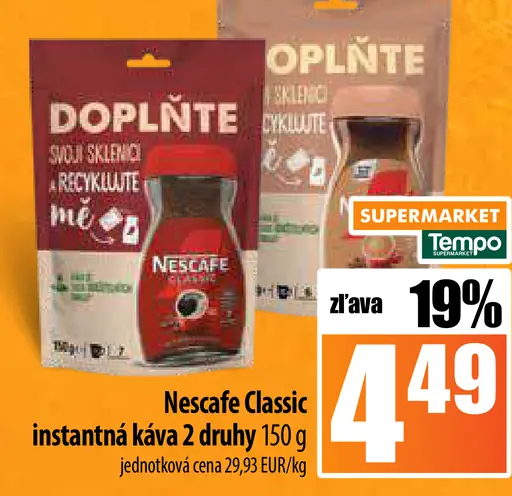 NESCAFÉ CLASSIC, instantná káva