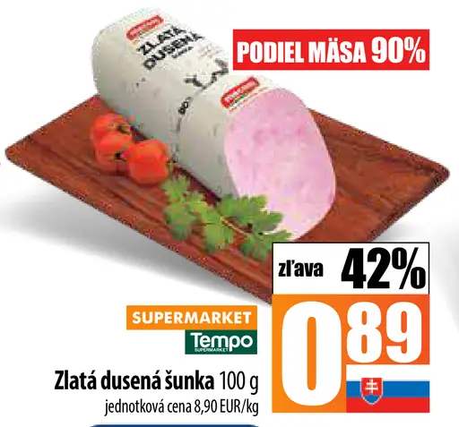 Zlatá dusená šunka