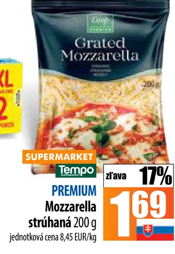 PREMIUM Mozzarella strúhaná