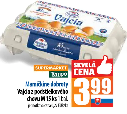 Mamičkine dobroty Vajcia z podstielkového chovu M